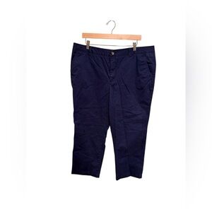 L.L. Bean Women's Chino Navy Straight-Leg Pants - Size 18